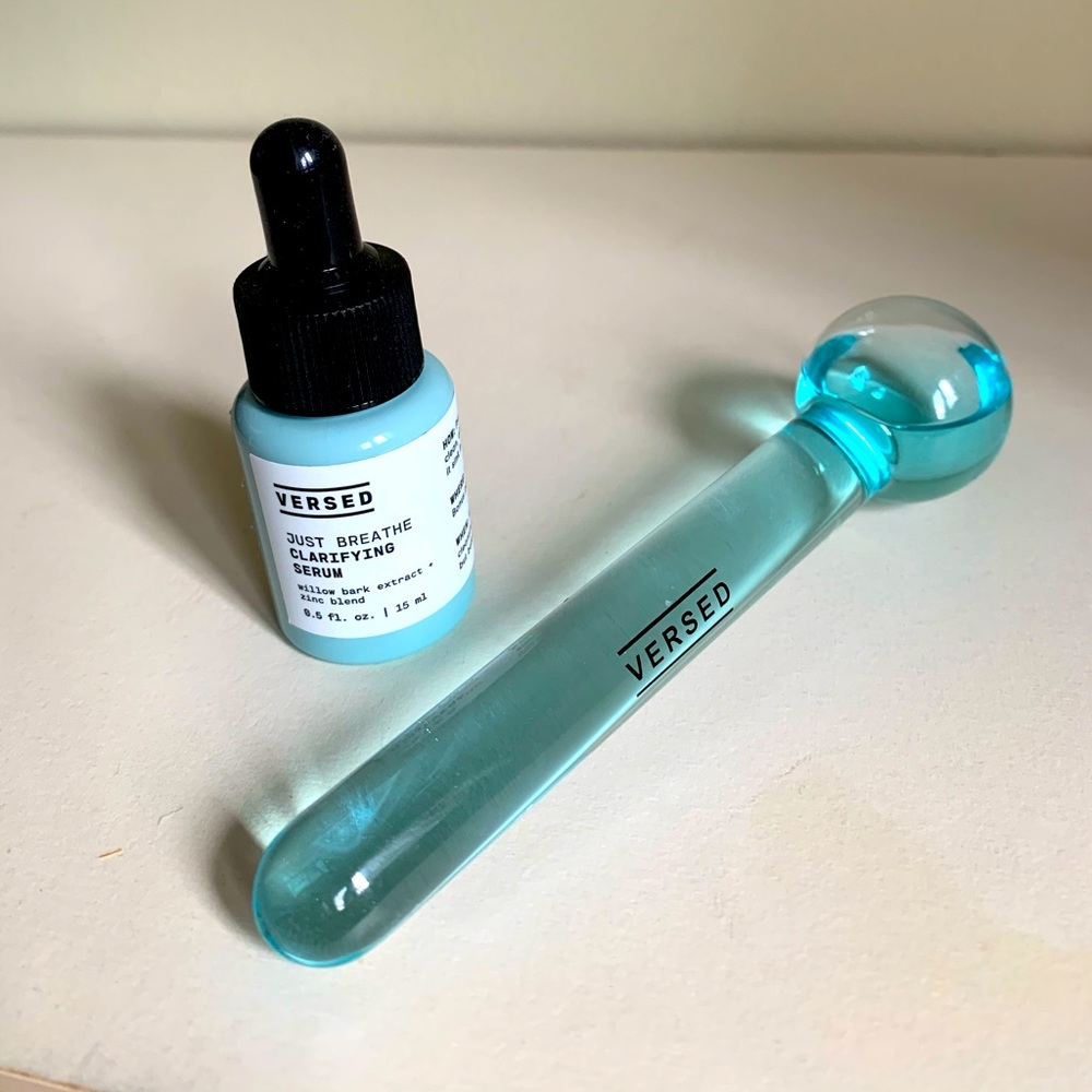 Versed Just Breathe Clarifying Serum and Ice Globe